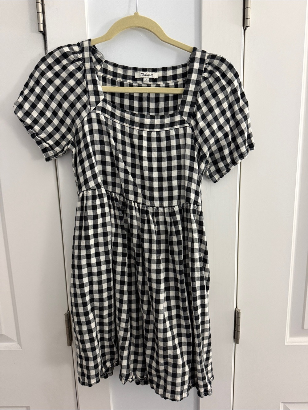 Madewell Black and White Gingham Mini Dress